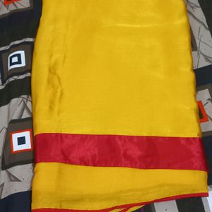 Yellow Red Saree