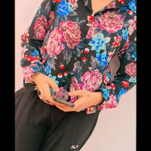 Floral Pattern Shirt For Women