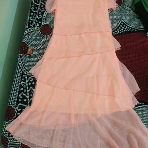 Peach Colour One Piece Dress