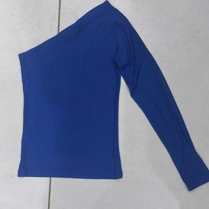 Blue One Shoulder Top