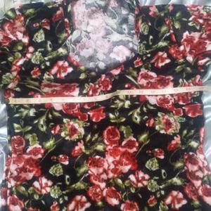 Soft Velvet Floral Kurta