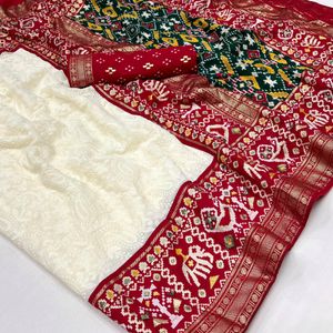 Premium Patola With Lucknowi Chikankari Saree