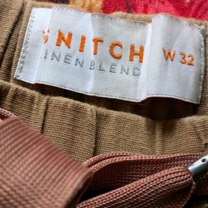 Snitch Linen Shorts (W32) Black + Brown