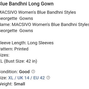 Blue Bandhni Long Gown