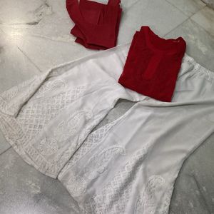 Chikan kari Plazzo top And Inner