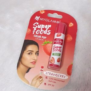 Myglamm Super Foods Color Pop Lip Balm Strawberry