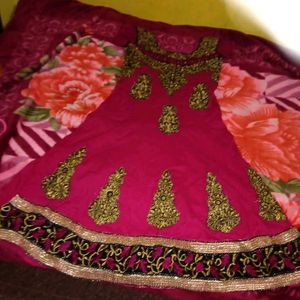 DARK PINK COLOUR AMBERLLA KURTHI