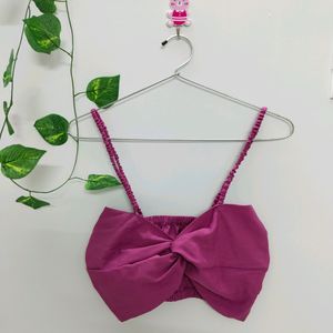 Pink Front Knot Bralette