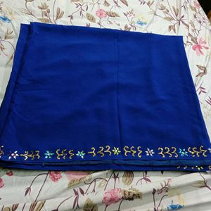 Daily Wear Navy Blue Stone Work Geogergette Saree