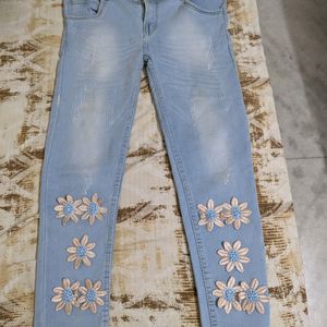 Women Stretchable Light blue Denim