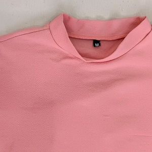 Peach T shirt High Neck