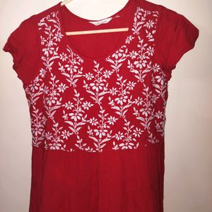 Red Embroidered Frock