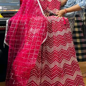 Hot Pink Lehenga With Cancan Attached