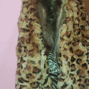 Animal Print Wollen Coat