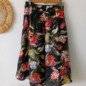 Zara Floral Midi Skirt