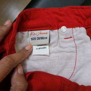 Red Stretchable Jeans/Trousers