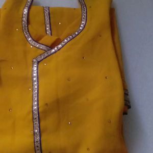 Combo Of Yellow Kurta And 1 Dupattas