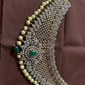 CZ CHOKER WITH PEARLS