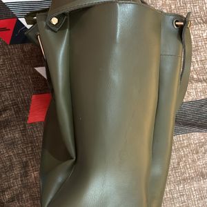 Olive green Handheld Handbag