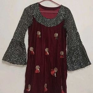 Velvet Very Beautiful Pakistani Kurti