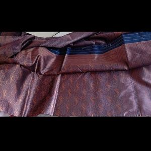 Brand New Lichi Silk Coffee Colour Saree