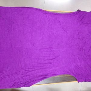 Purple Golden Strings Work Balloon Sleeves Top