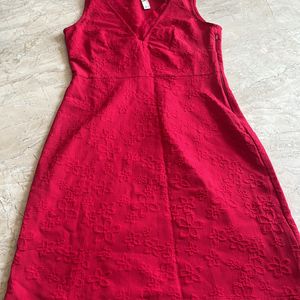 Sizzling Red  Embroidered Dress