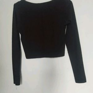 Casual Regular Sleeves Solid Women Black Top