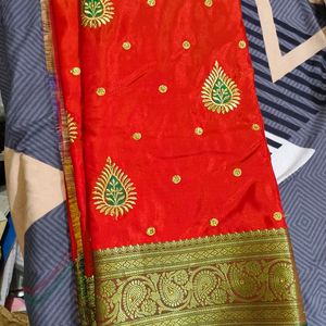 Women Red Saree