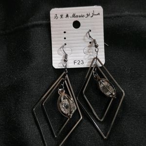 Combo Of 2 Black Metal Earrings. New And Intact.