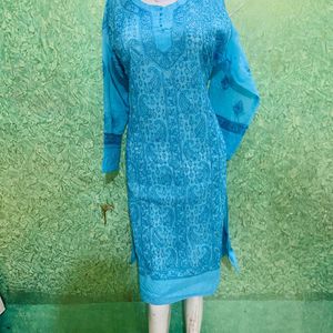 New Lakhnvi Blue Kurta