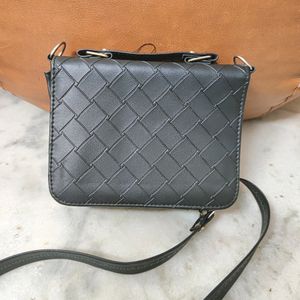 Black Patterned Sling Bag