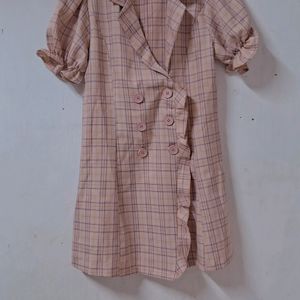 Cute Peachy Korean Aline Dress