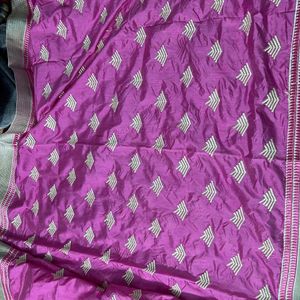 Party Wear Chanderi Silk Saree With Ready Blause