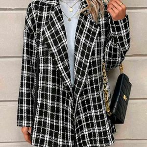 🆕 Women Checked Single Breasted Blazer