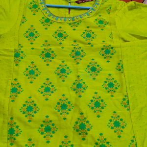 Yellow Green Kurta Set