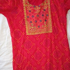 Red Cotton Kurti