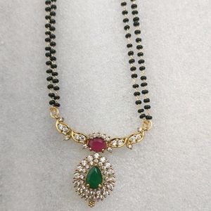 AD Mangalsutra With Stone Studded