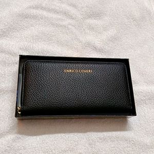 Enrico coveri Italian New Black Leather Wallet