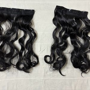 2 Black Curly Extension Hair Extensions