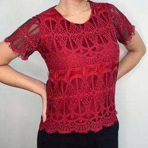 Red Net Top Size S