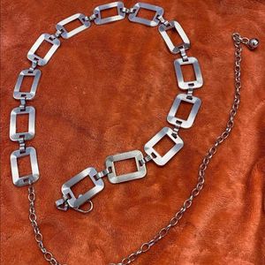 y2k silver waist chain belt