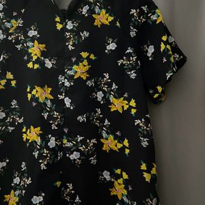 Gathered Neck Floral Top