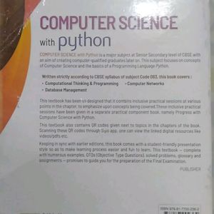 Computer Science With Python By Sumita Arora.