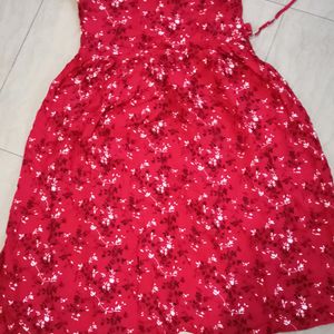 Red Floral Printed Kurti