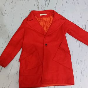 Coat Blazer For Women New Orange Overcoat