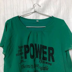 Green Women Short Sleeves Top