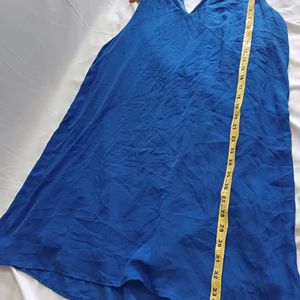 Blue V Neck Shift Dress