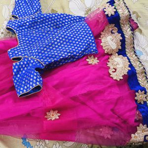 Party wear NET lehenga with banaras blouse