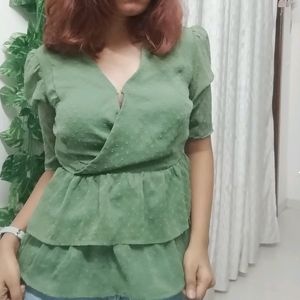 Faballey's A- Line Olive Green Top